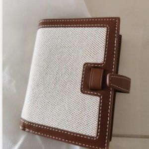 Linen fabric stitching short wallet women